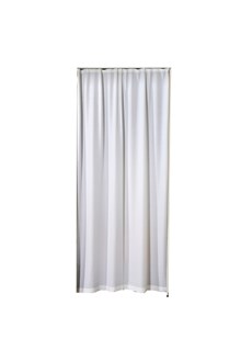 Curtain for doorway, light eggshell white